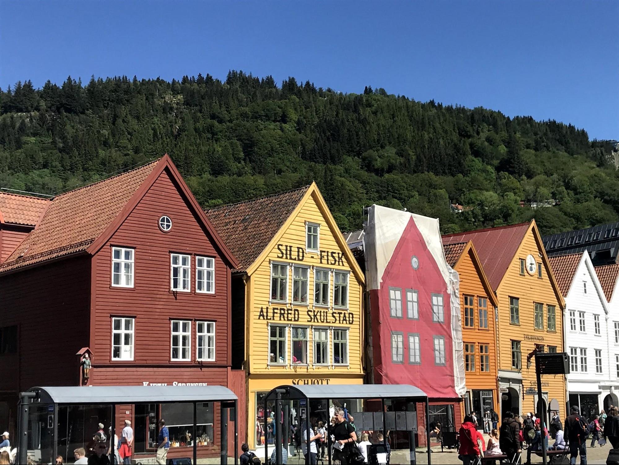 On the road again, we stopped off in Bergen to see the area known as Bryggen