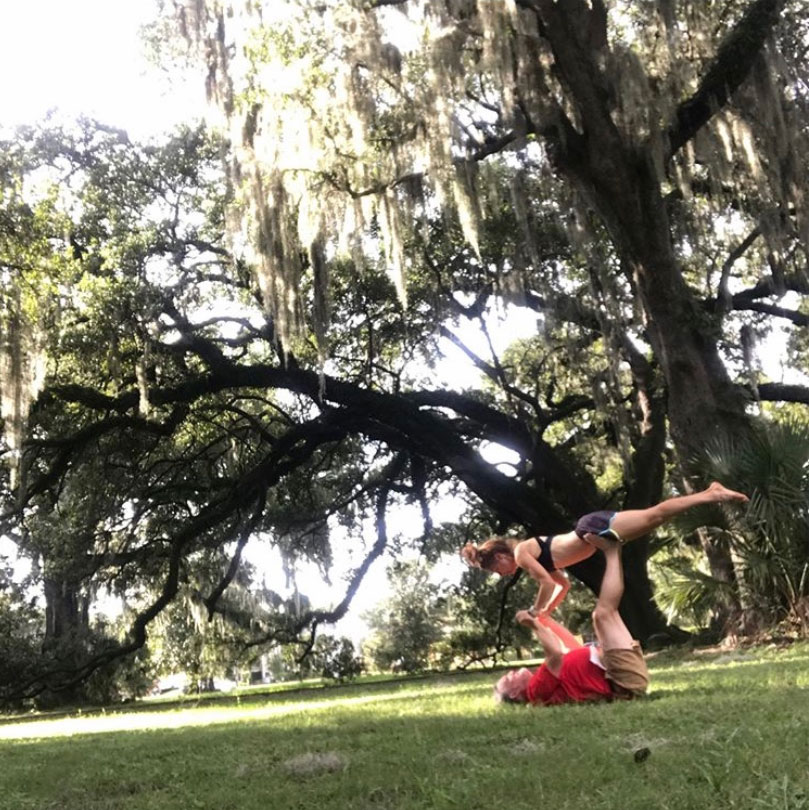 Trip to New Orleans, yoga in the park